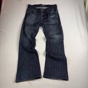 7 For All Mankind Mens Bootcut Dark Wash Jeans Size 34 Made in USA T520FSJ080U
